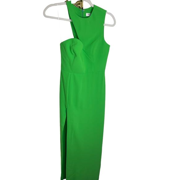 Amanda Uprichard REVOLVE Gilda Gown One Shoulder Asymmetric Grass Green Large - Picture 4 of 16
